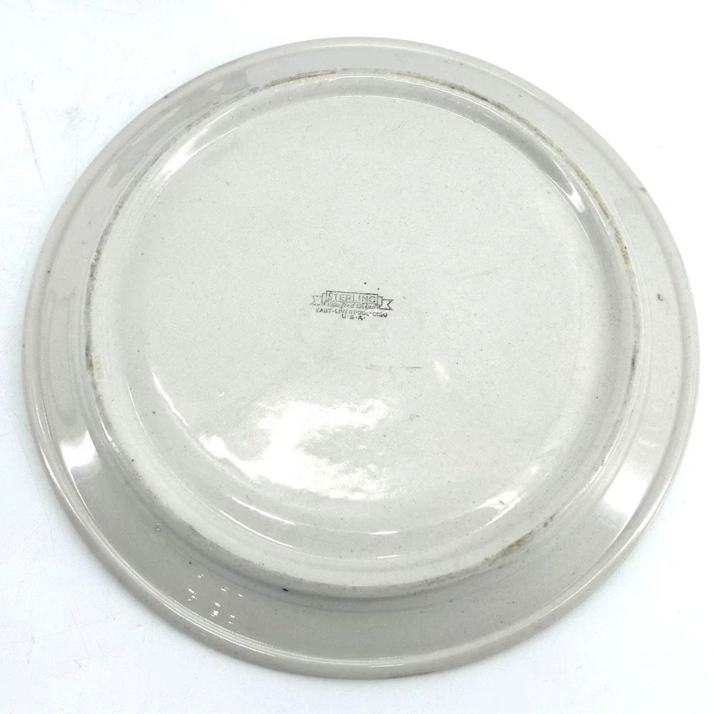 Sterling China Blue Willow Divided Grill Plate Vitrified East Liverpool Ohio 9in